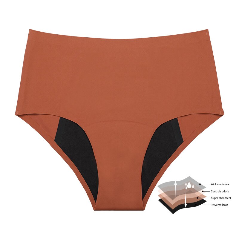 2022 Mid-Rise Seamless Menstrual Period Panties 4 Layers Absorbent Leak Proof Culotte Lengthened Menstrual Panties