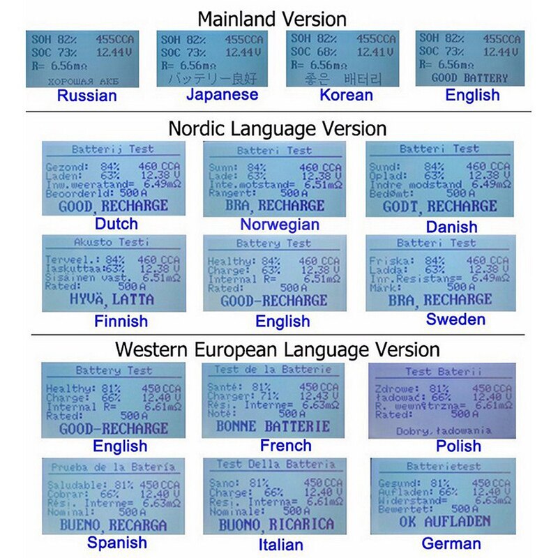 Digital Car Battery Tester 12V Micro 200 CCA 100-2000 Car Diagnostic Tool Automotive Battery System Analyzer USB Printing