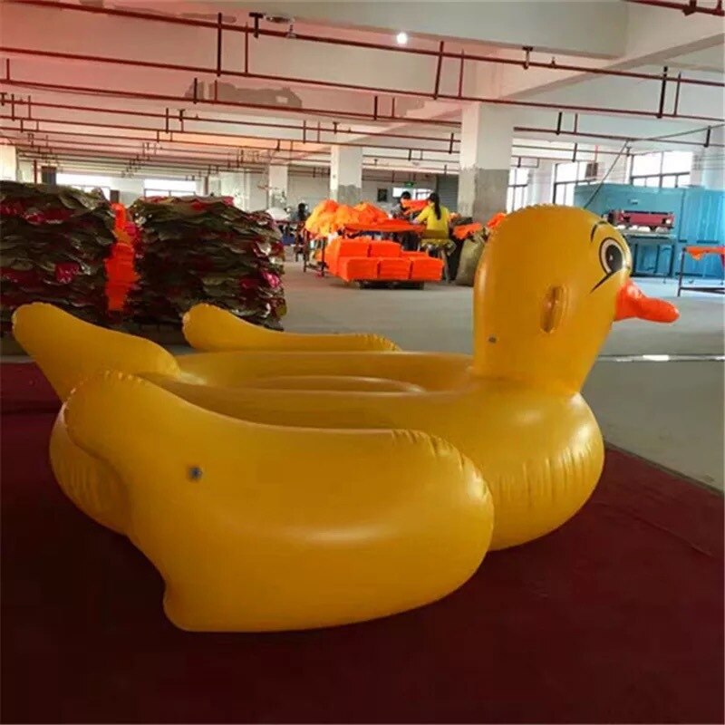 Giant Inflatable Yellow Duck Pool Float Ride-On Swimming Ring Water Mattress Circle Cool Inflat Pool Ring Party Toys