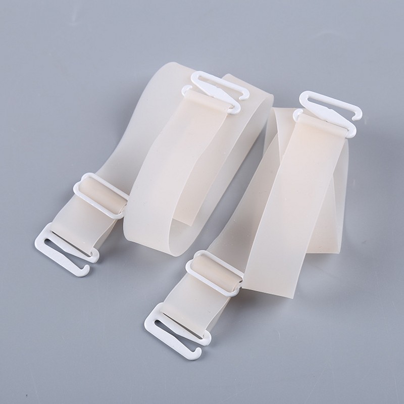 Women 1.8cm Wide Backless Clear Bra Straps Non Slip Transparent Bra Strap Adjustable Bra Extender Accessories: Skin
