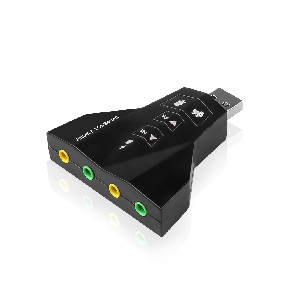 Mini External 7.1 Channels USB 3D Sound Card Audio Adapter for Laptop PC for Macbook Dual Virtual 7.1 USB 2.0 Double Sound Card: Default Title