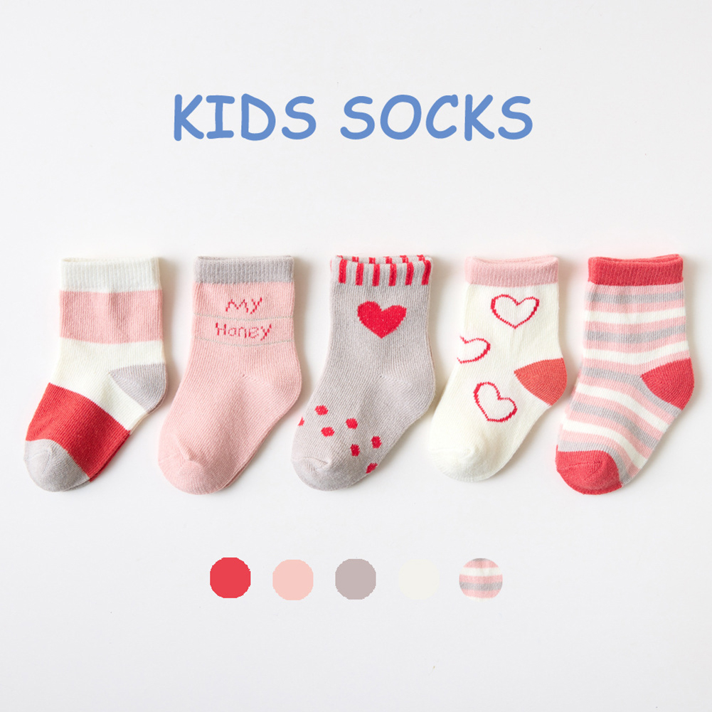 5 pz/set calzini da ragazzo a metà tubo da 0 a 6 anni calzini antiscivolo per bambini in cotone per bambini calzini Unisex traspiranti primavera autunno: 910 / 6-8Years