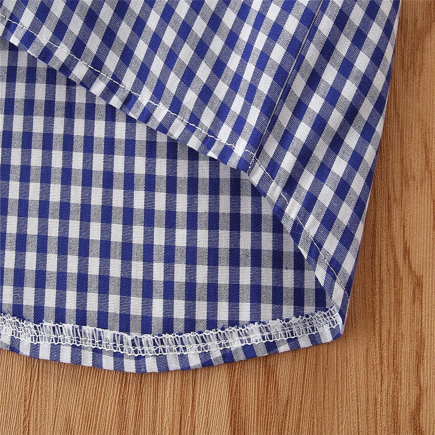 Conjunto de ropa para niños de 1 a 6 años, conjunto de camisa a cuadros de verano, pantalones cortos amarillos y cinturón, 4 piezas