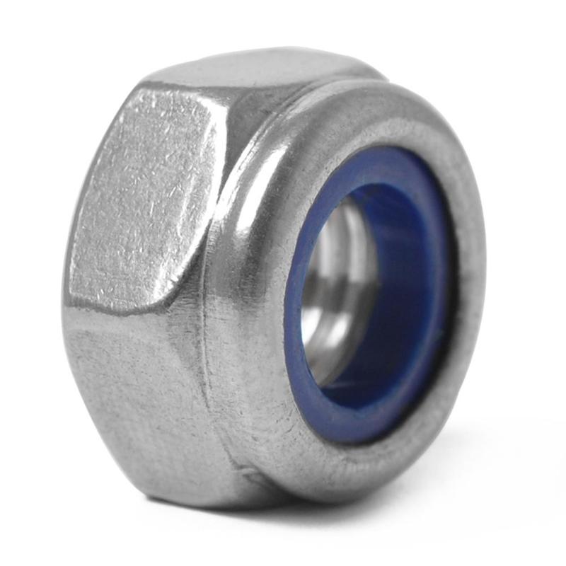 60pcs 304 Stainless Steel Hexagon Lock Nuts Nylon Insert Self Locking Nuts