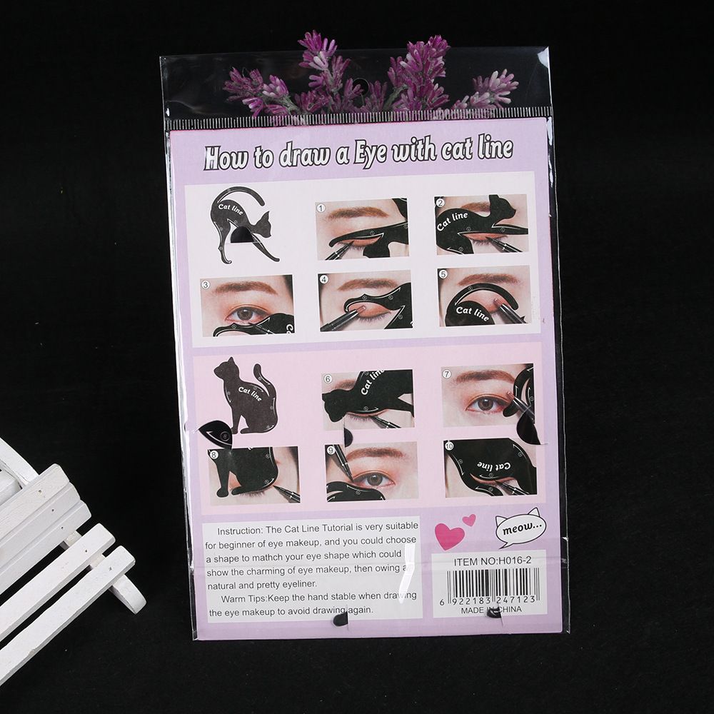 Delineador de ojos de gato, plantillas para sombras de ojos 2 unids/set, herramientas de maquillaje para ojos, línea de ojos de gato, plantillas de guía, cosmético