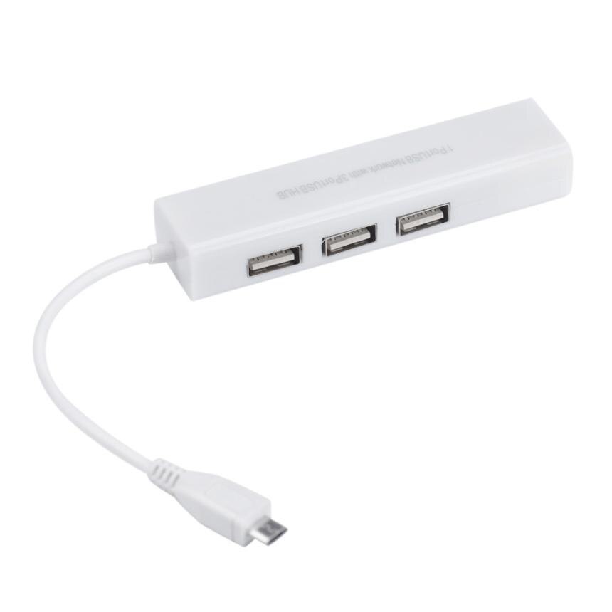 Adaptateur réseau LAN Micro USB vers réseau malmétier Ethernet RJ45 avec 3 ports 10/100 Mbps adaptateur HUB USB 2.0 pour tablettes Android # LFE6