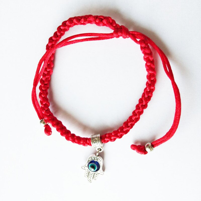 SUMENG Nouveauté rouge Chaîne Hamsa Main Mauvais Œil Chanceux Kabbale Boho Festival Chic Bracelet Pour Femmes Corde Chaîne Bracelet