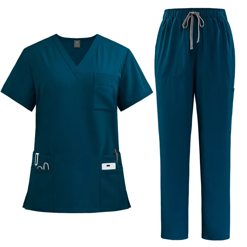 Uniformes médicos Unisex para hombres y mujeres, ropa de enfermería, disfraz de belleza, conjuntos de batas de enfermera, ropa de trabajo para médico y dentista, Tops clínicos, pantalones