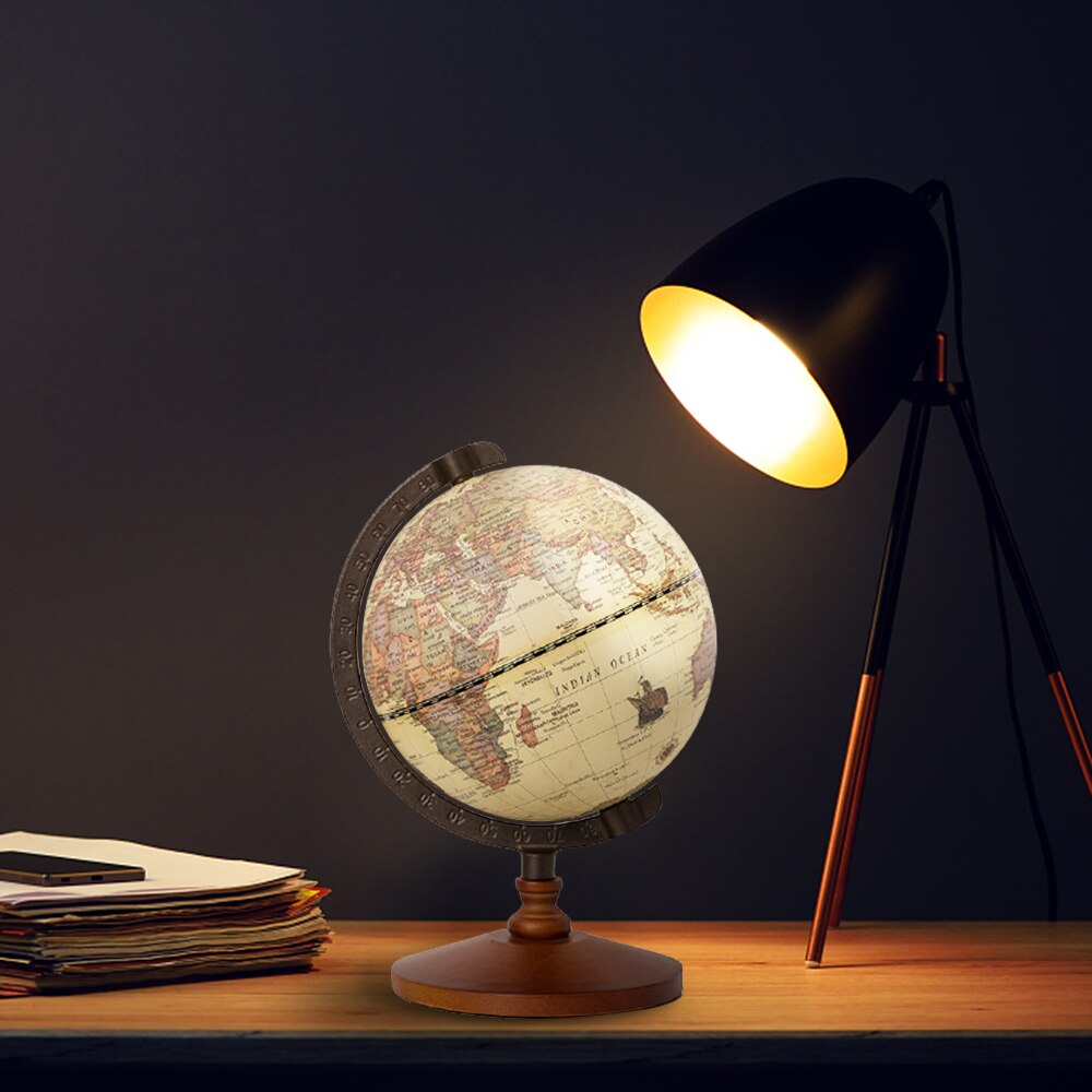 Wereldbol Mapa Home Decor Accessoires Globe Aarde 5 Inch Vintage Houten Globe Ornamenten Wereldkaart Geografie Desk Decor
