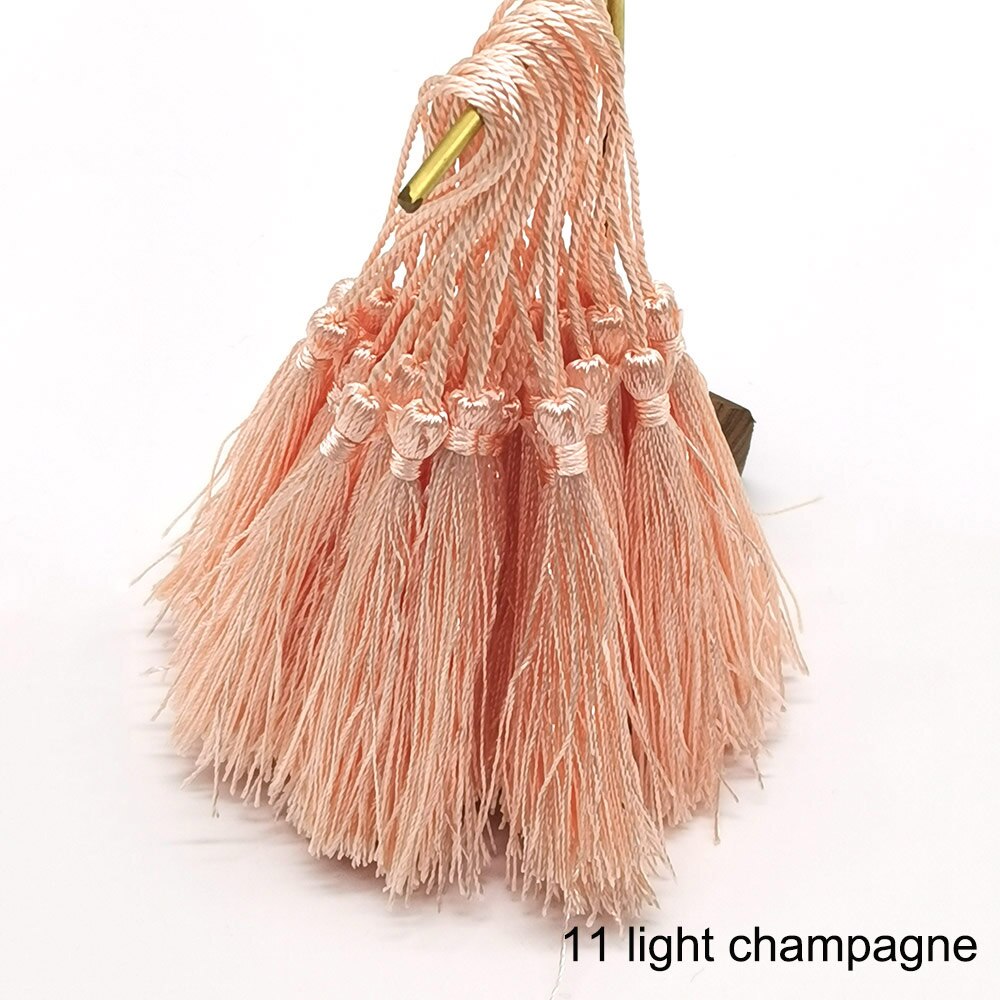 100pcs/lot 8cm Vertical Tassel Fringe Pendant DIY Party Hanging Ring Cords Tassel Curtain Home Decoration Tassel Lace: 11 Champagne 100pcs