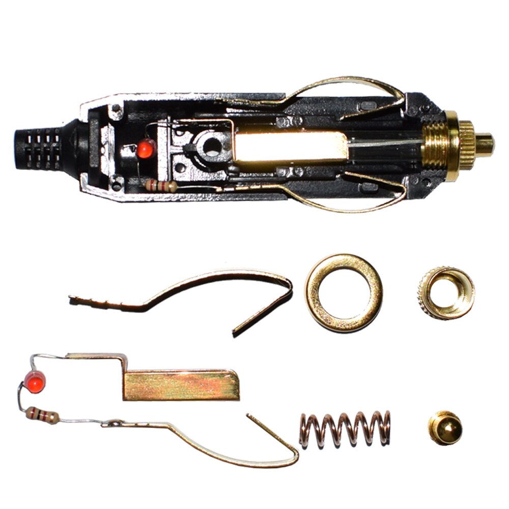 15A Male Car Cigarette Lighter/Aux Socket Plug Connector 12V/24V With Fuse Diode Indicator (15A / 2 Pack)