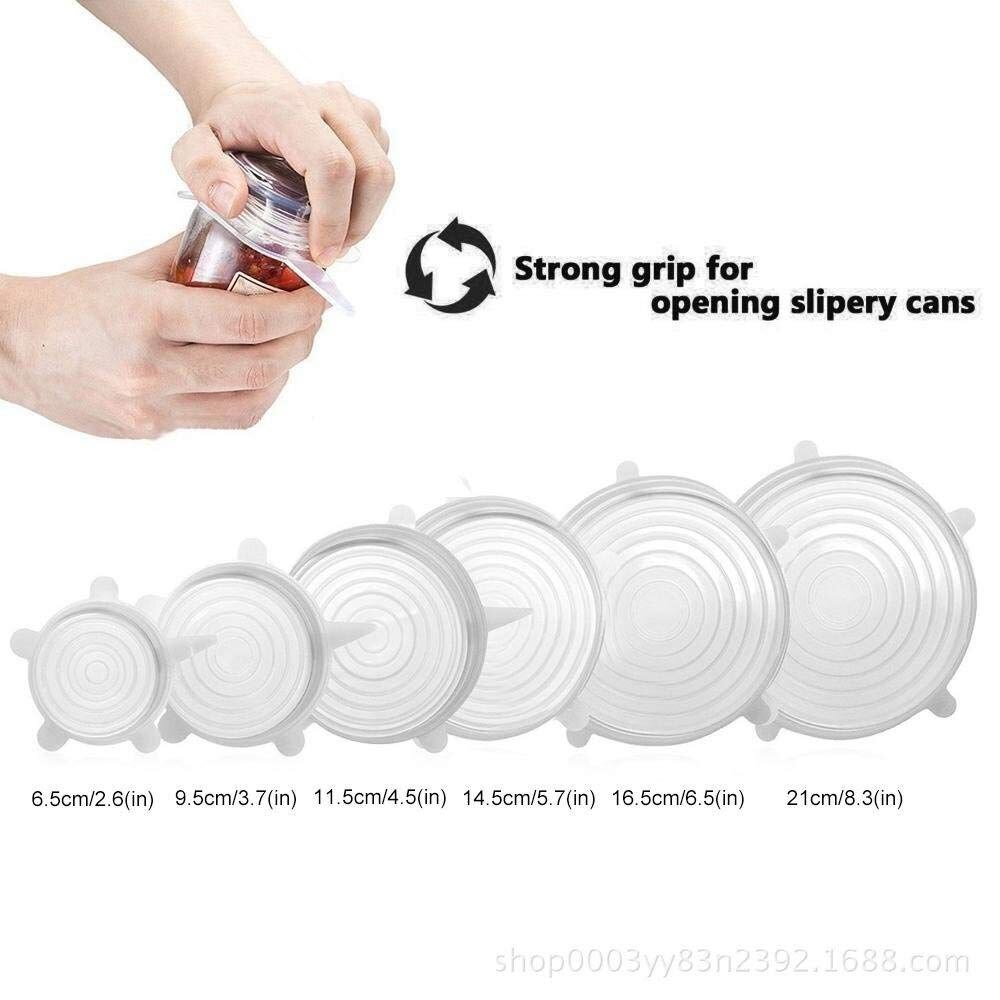 6 stuks herbruikbare siliconen rekdeksels universele deksel siliconen voedselfolie kom pot deksel siliconen deksel pan koken keuken stoppers