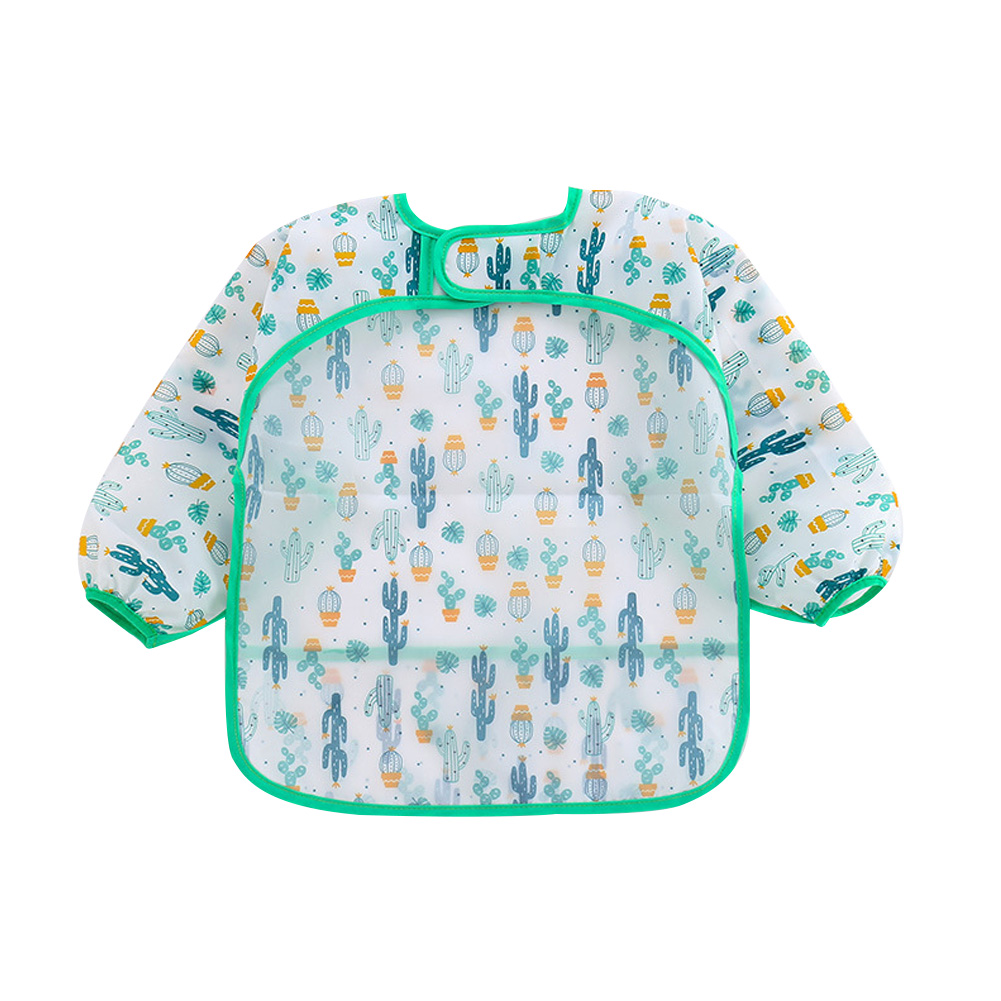 Baby Peuter Lange Mouw Waterdichte Feeding Bib Art Schort: 1 / 6Yrs