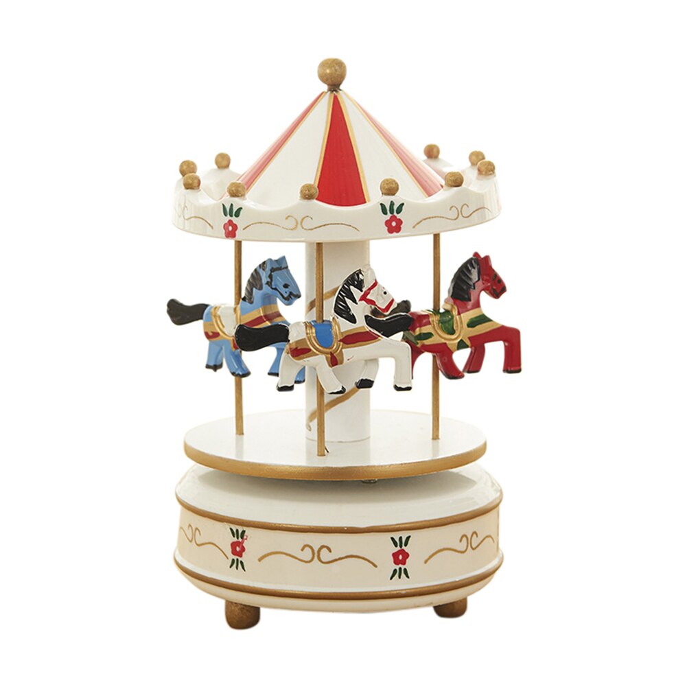 Wooden Carousel Music Box Sky City Classical Music Box Birthday Friendship Love Home Decor Valentine's Day: E