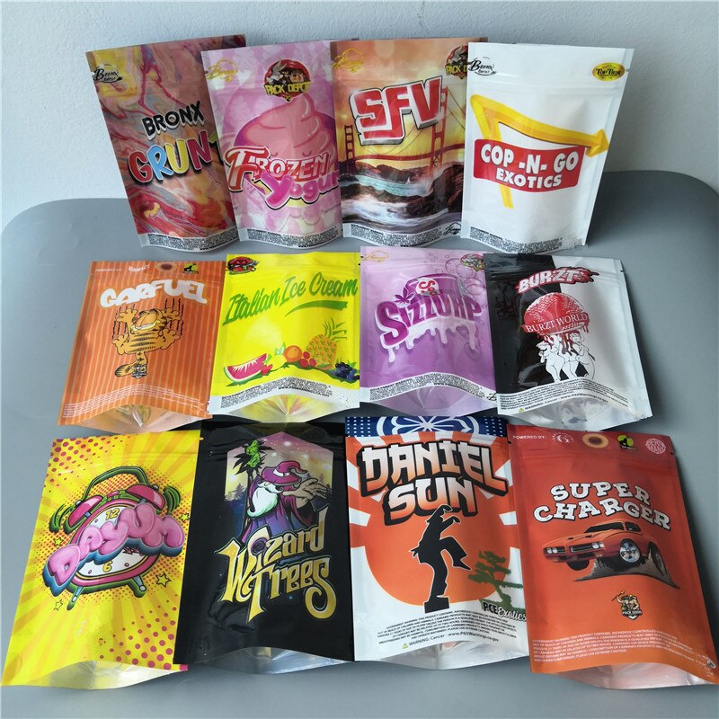 50 unids/lote olor prueba Mylar Ziplock bolsa de bolsas grueso 3,5g bolsas Runtz bolsas