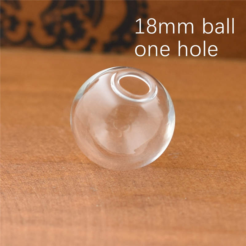 10 Stück 8–25 mm hohle Glaskugel mit einem Loch, runde Blasenfläschchen, Glaskugel, Kugeln, Schmuckzubehör, Glasmedaillon-Zubehör: Blau