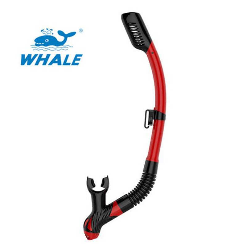 Tubo de respiración para buceo, esnórquel con válvula de boquilla de purga de silicona, 5 colores,: red