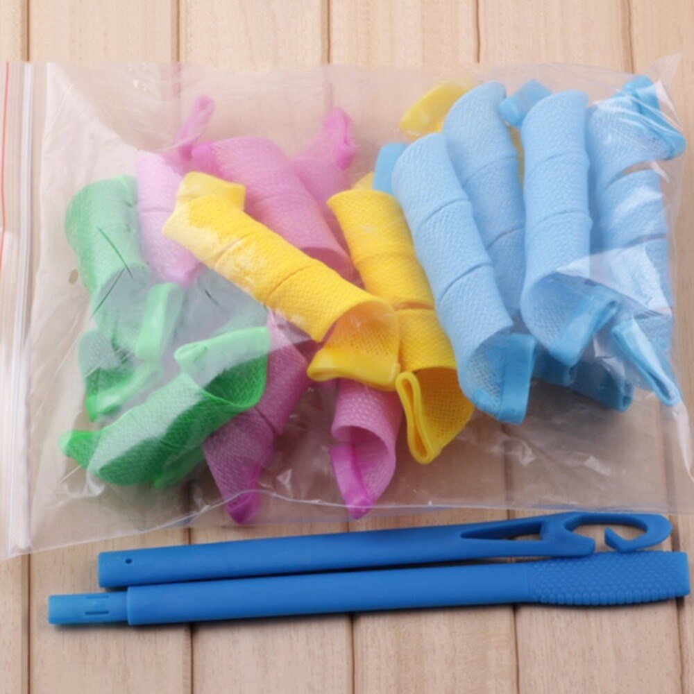 18 sztuk/zestaw DIY robić włosów rolki lokówki spiralne koło kręcenie loków różdżka bezpieczeństwa narzędzie robić układania włosów dla kobiet