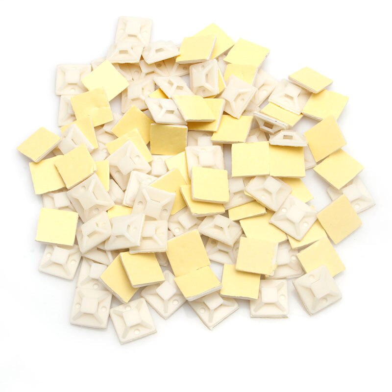 100 sztuk nylon samoprzylepny kabel zamek błyskawiczny wiązanie mocowania podstawa montażowa zaciski 20*20mm