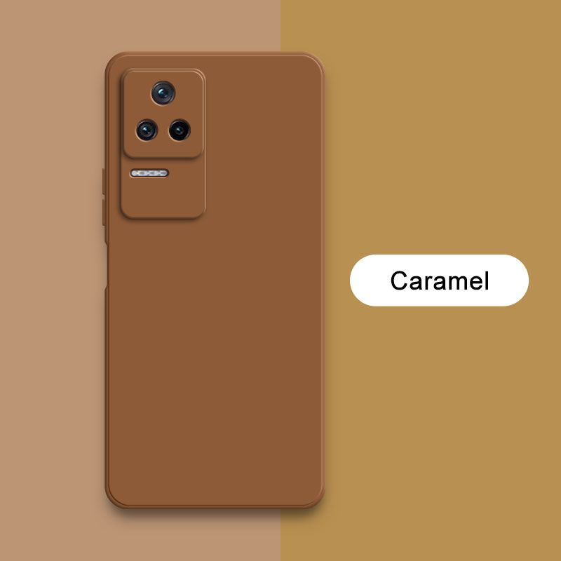 Coque arrière carrée originale en Silicone liquide pour Xiaomi POCO F4 GT 5G, étui de protection souple pour appareil photo, mignon, sac Funda: Néoprène / Kaki