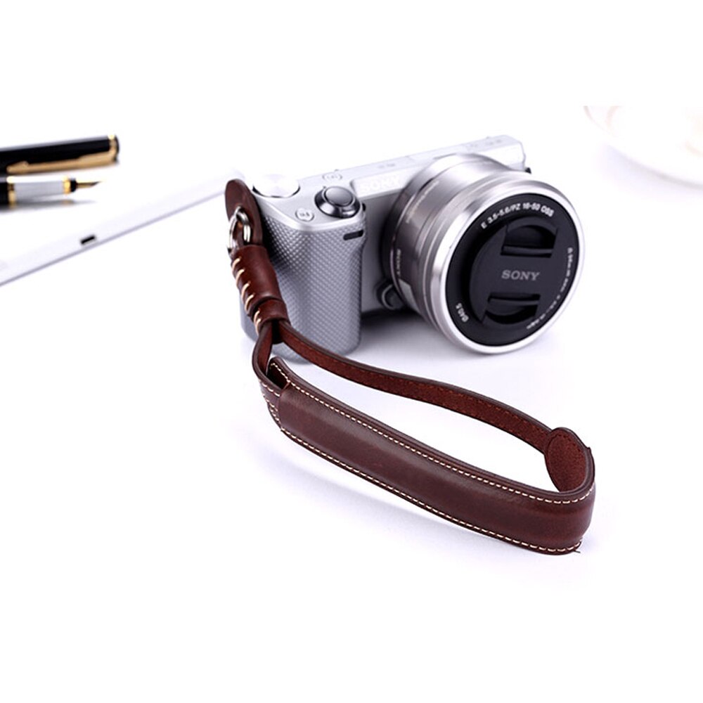 PU Lederen Camera Wrist Hand Strap Lanyard voor Sony Alpha DSLR a6000 a5000 a5100 A7R A7 A7M2 a9 A7I NEX-7 NEX-5 PU Lederen Pols