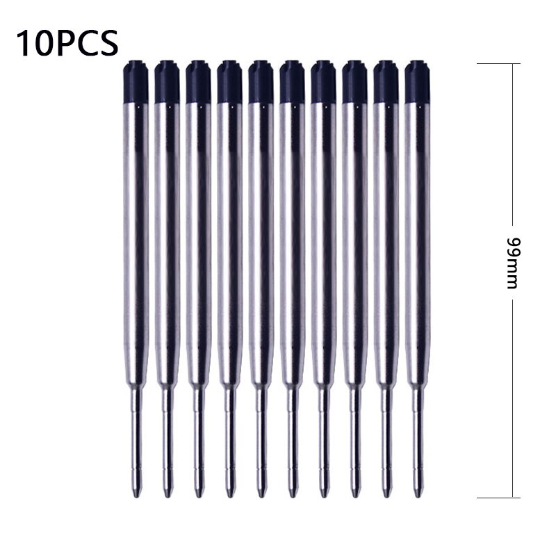 10 Teile/los 9.8/9,9 cm Metall Stift Minen Spezielle Kugelschreiber Nachfüllung Ader Austauschbare für Büro Geschäft stifte 1,0mm: 10Stck Schwarz