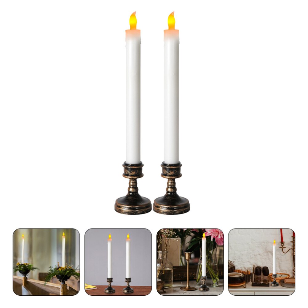 2pcs Electronic Candle Lamp LED Candle Light Church Flameless Candle Ornament
