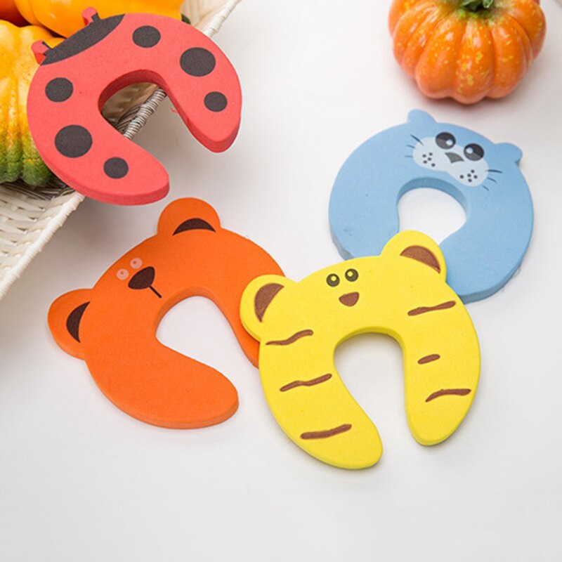 5pcs Door Stopper Cartoon Animal Baby Security Card Protection Tools Baby Safety Gate Products for Newborn Care Color Random