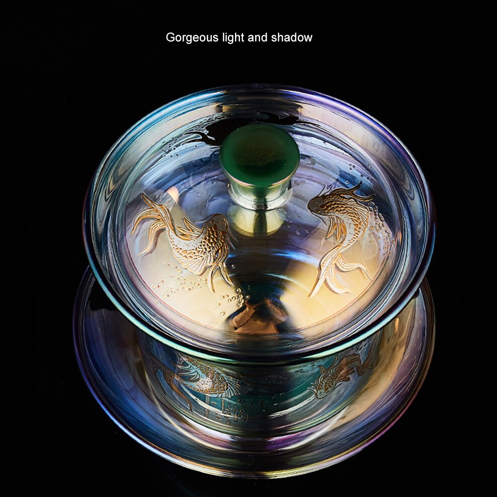 200ML Glas Tee Tasse Helle Farbe Gold Silber Brennen Glas Schüssel Wärme-Beständig Verdickt Tee Tasse Für Hause glas Teetasse