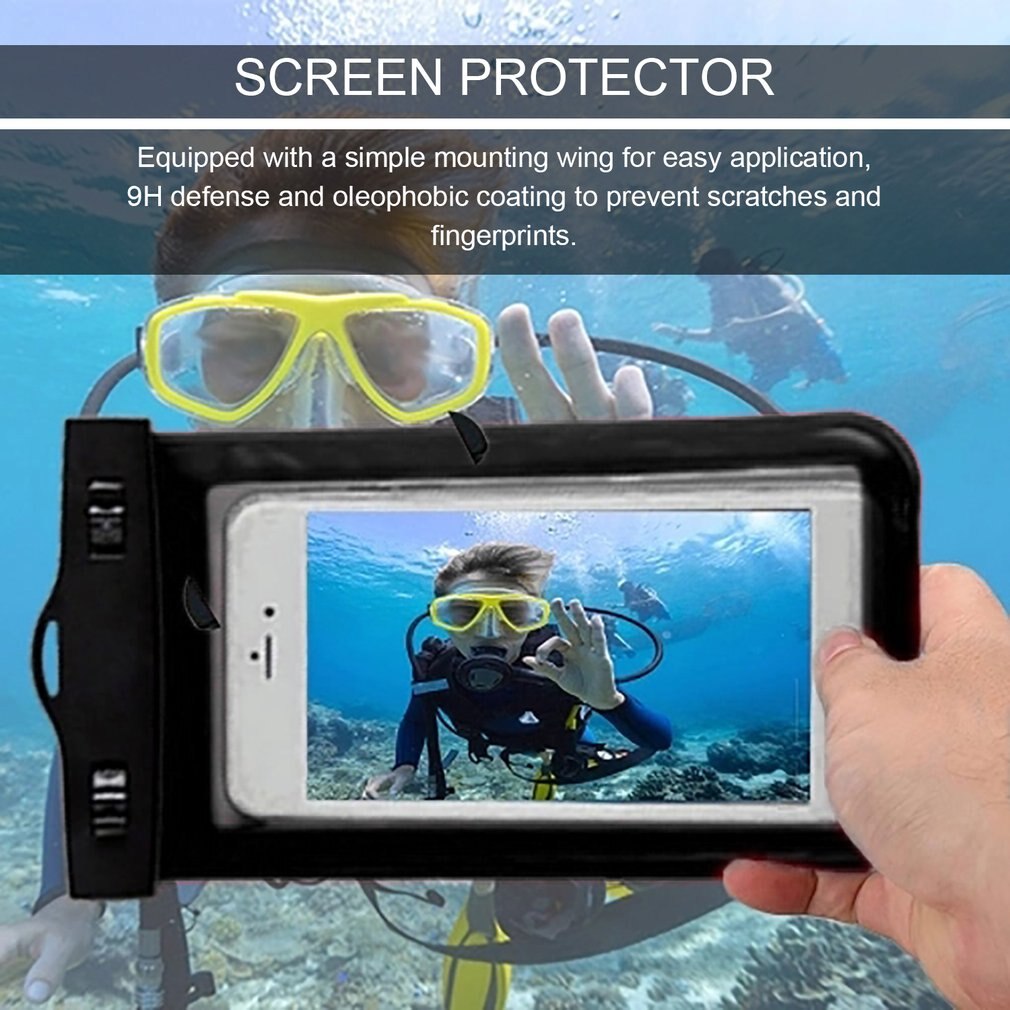 Waterdichte telefoonhoes voor onder water, waterdichte tas voor mobiele telefoons met nekband, 100%  waterbestendig