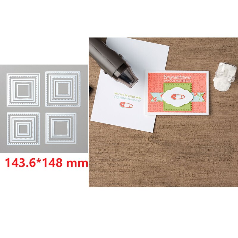 Circle Oval Rectangle Polygon Frames Set Metal Cutting Dies for DIY Scrapbooking Embossing Cards Craft Making 20A: 3