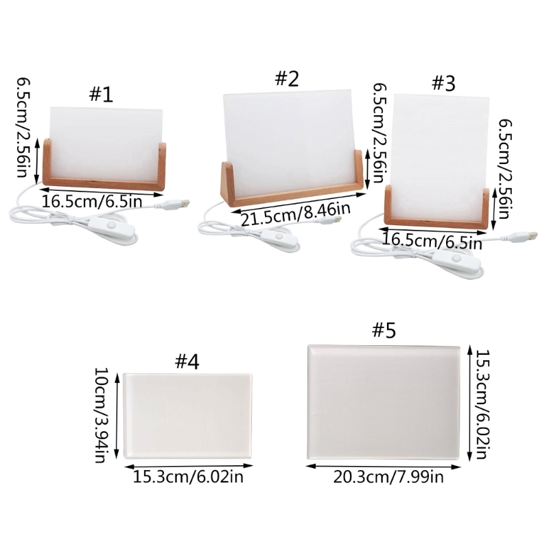 Cadre photo vierge en acrylique par sublimation avec lumière LED pour affichage photographie