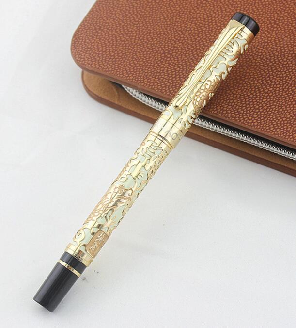 Jinhao-stylo fontaine Dragon 5000 en métal, , 0.5MM, stylo d&#39;encre F pour écrire et fournitures scolaires de bureau: W