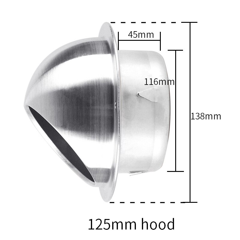 OUFENQI 304 stainless steel air outlet cover ventilation exhaust fan vent round 60mm 70mm 80mm: Thickening 80mm