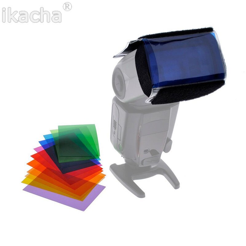 12 farger gel filter blits diffusor myk eske studio belysningsfilter til kanon nikon sony alle kamera