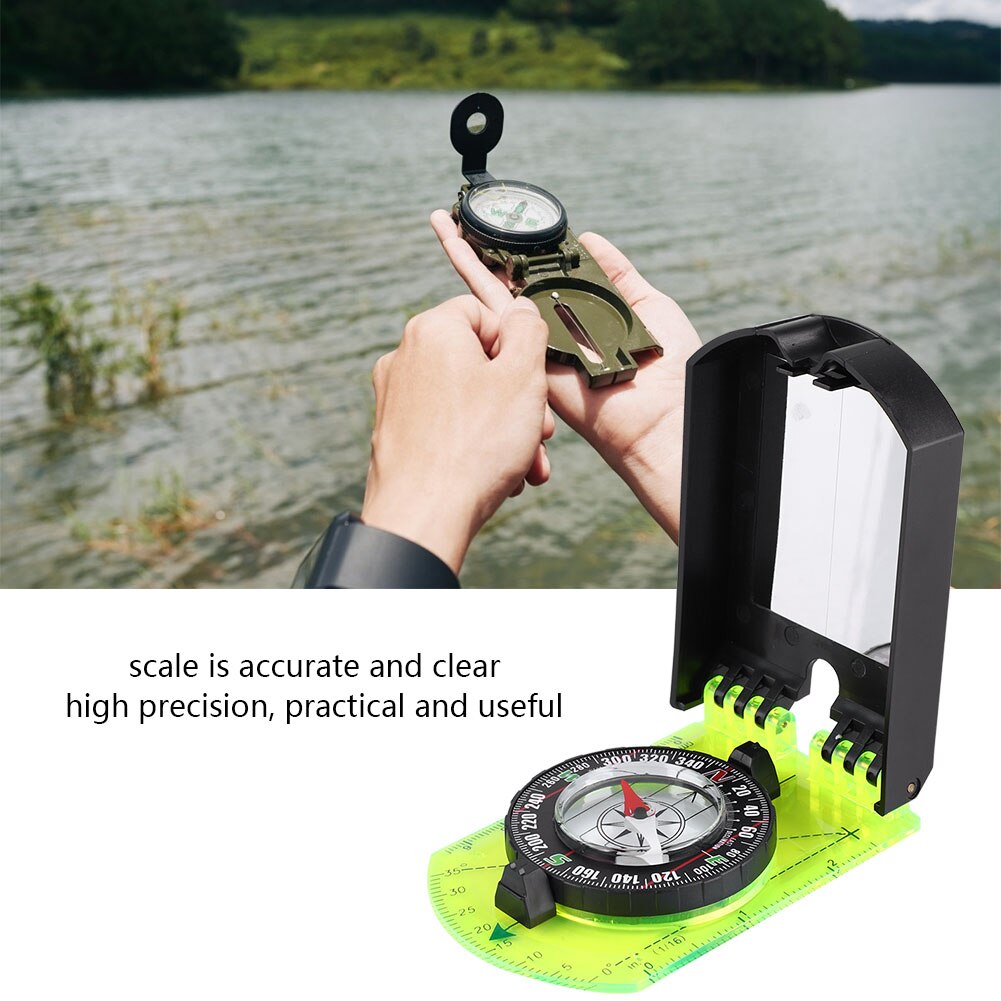 0-360 Graus Engrenagem de Caminhada Bússolas Aço inoxidável & GPS Magnética de Alta Precisão Escala de Bolso Bússola Geológica Trânsito