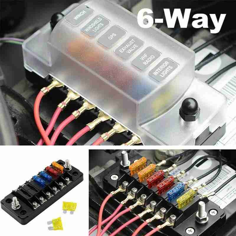 6 Voies BoîTe à Fusibles Lame Pour ATC / ATO Automobile Indicateur LED 100 Une 10-30 V DC Bloc De Marins Automatiques 84405416