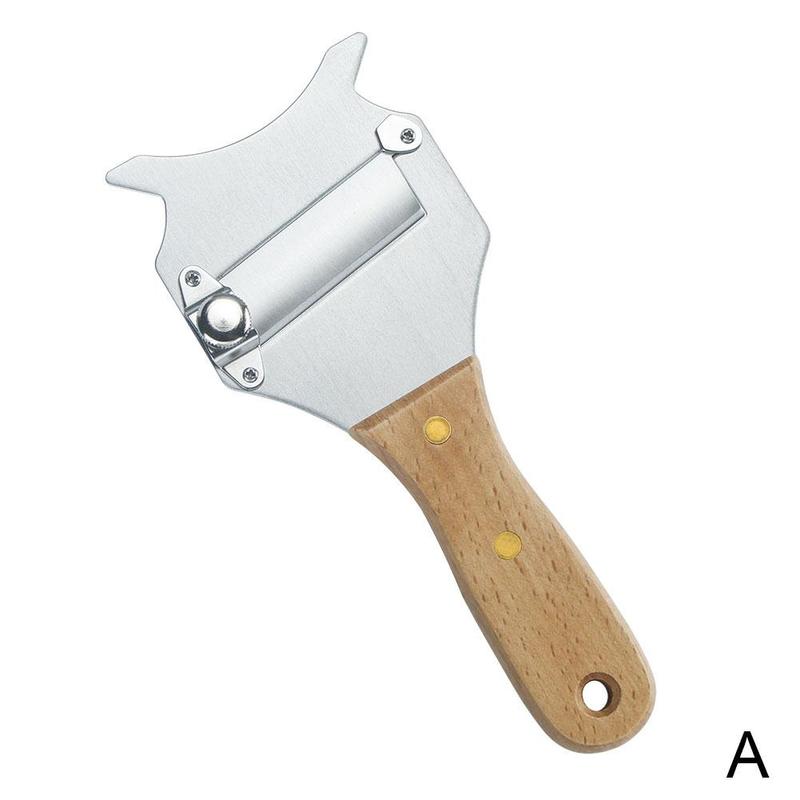 Truffle cutter with steel wooden handle Truffle cutter dessert with Wave blade rosewood handle Kitchen gadget knife S6F9: A