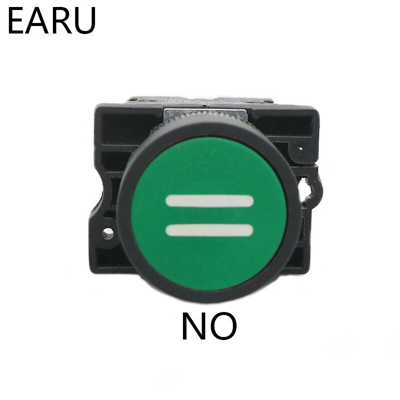 22Mm Start Stop Knop Met De Pijl Symbool XB2 Platte Touch Schakelaar Knop Momentary Button Switch Plastic Rood/groene Push Knoppen: green