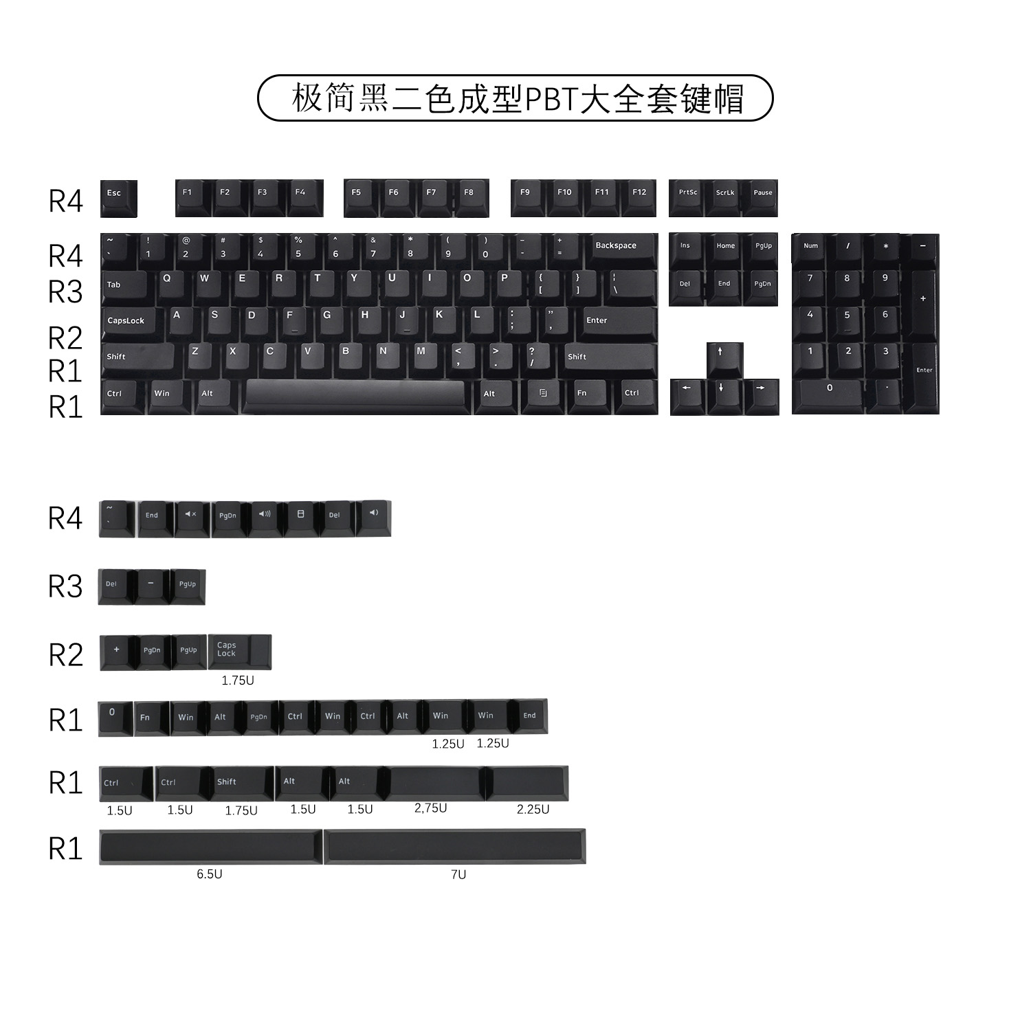139 Keys PBT Keycap Copy GMK WOB/BOW Cherry Profile Double Shot Keycaps For GMMK iKBC Mechanical Gaming Keyboard: Wob