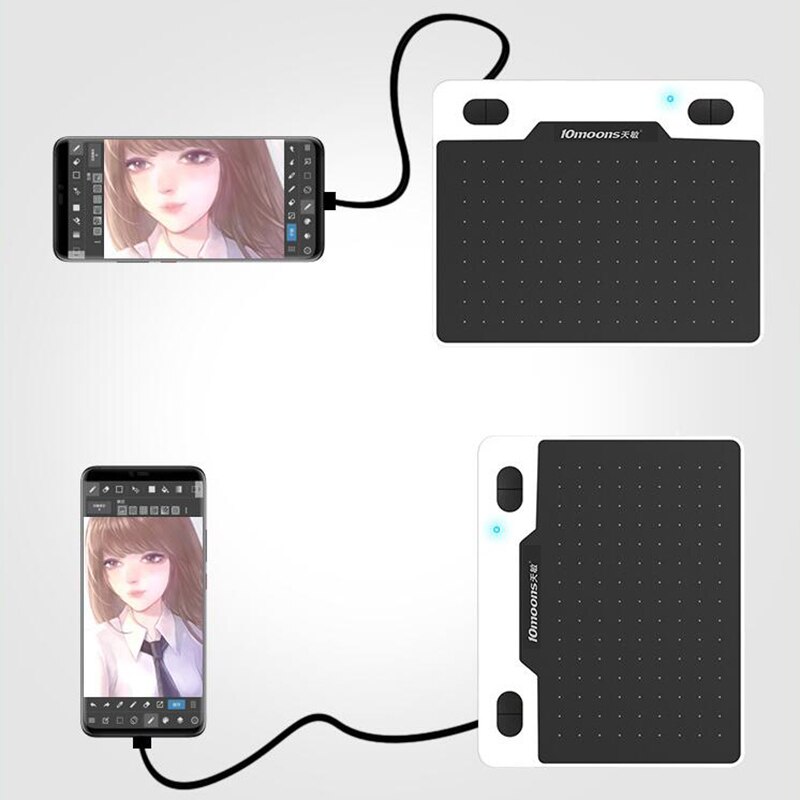 10Moons T503 Ultralight Graphic Tablet 8192 Levels Digital Drawing Tablet Battery-Free Pen Compatible for android Device