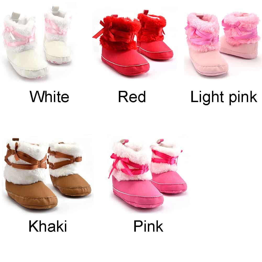 Neugeborenen Baby Mädchen Bowknot Schnee Stiefel Weiche Krippe Scheut Kleinkind stricken Faux Vlies Stiefel