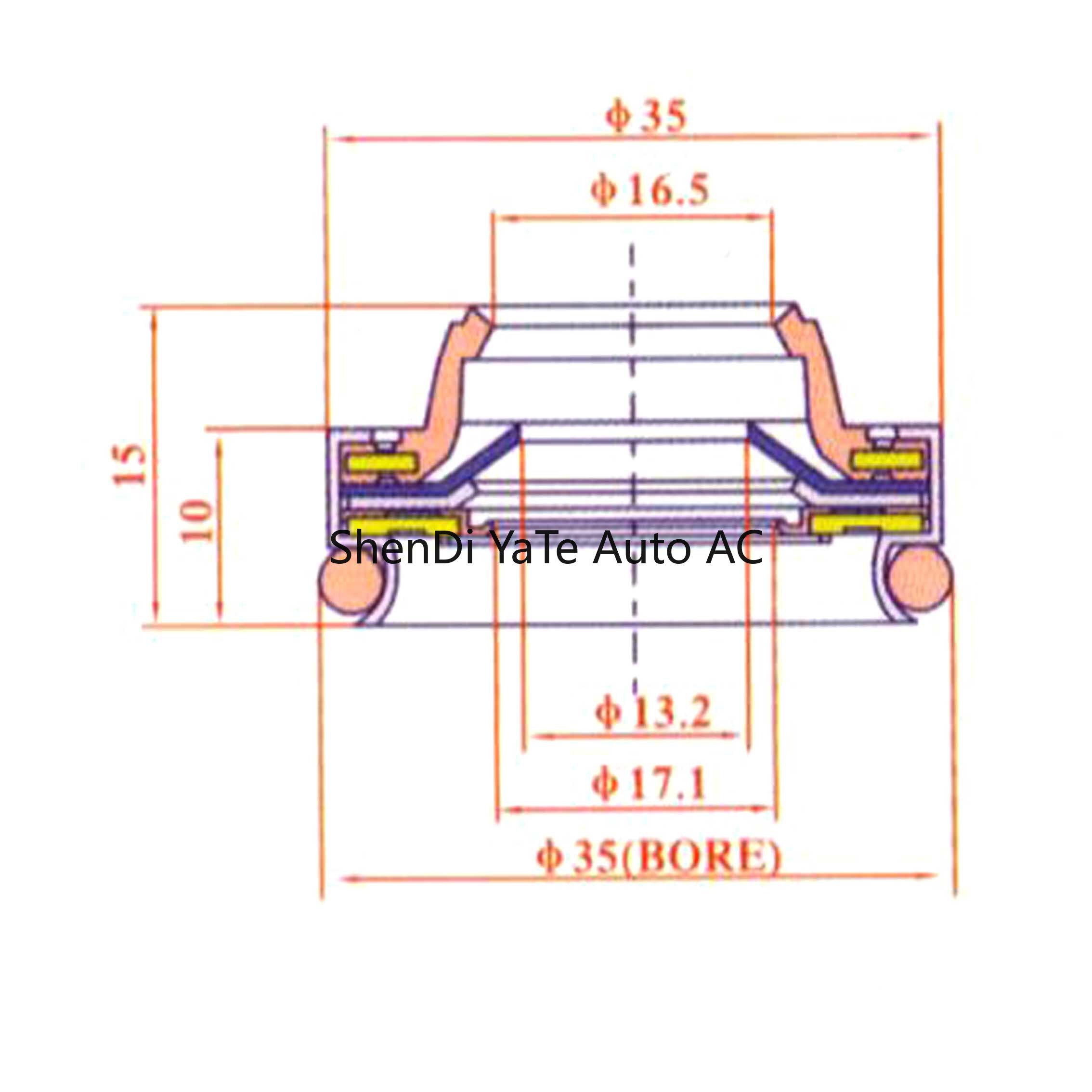 10S A/C Compressor Olie Afdichting Voor Nippon Denso 10S30B 10S30C 10S20B 10S20C R134a Compressor Asafdichting Stempel