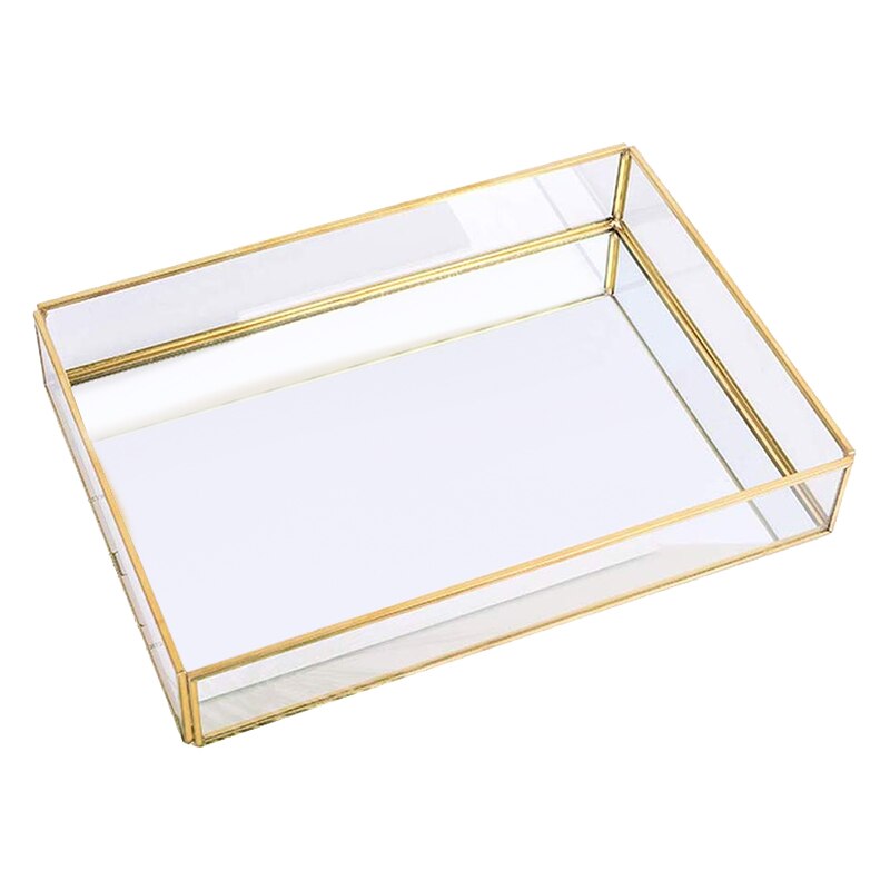 Gold Tablett Spiegel, Rechteck Spiegel Tablett Halten Kann Parfüm, Schmuck, Kosmetik, machen-hoch, magazin und Mehr, Dekorative Schale für Vani: Ursprünglich Titel