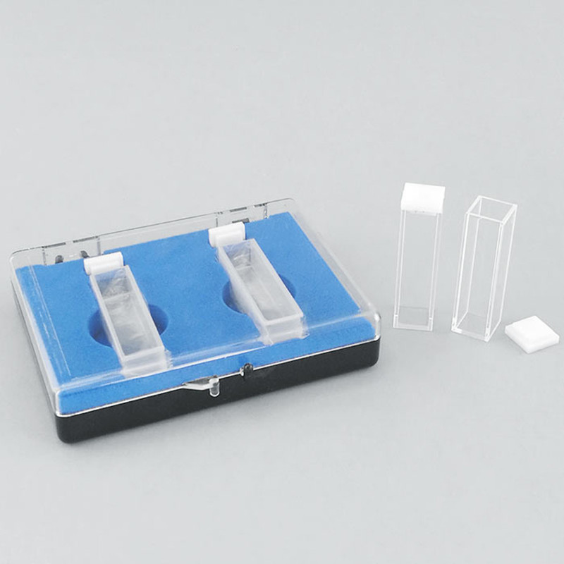 Celda de cubeta de cuarzo, microcélula transparente de 3,5 ml para laboratorio UV Vis, espectrofotómetro, cuvetas de cuarzo estándar de 10mm con tapa