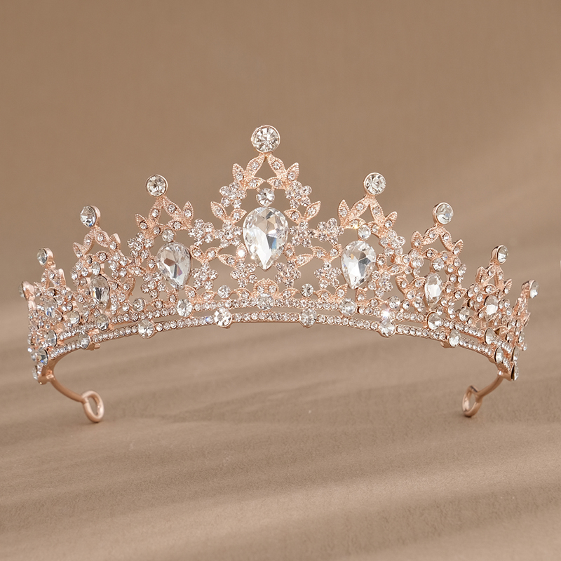 Mode Zwart Kristal Haar Kroon Voor Vrouwen Prom Gouden Kleur Tiara 'S En Kronen Haaraccessoires Bruids Haar Sieraden: Donkergrijs