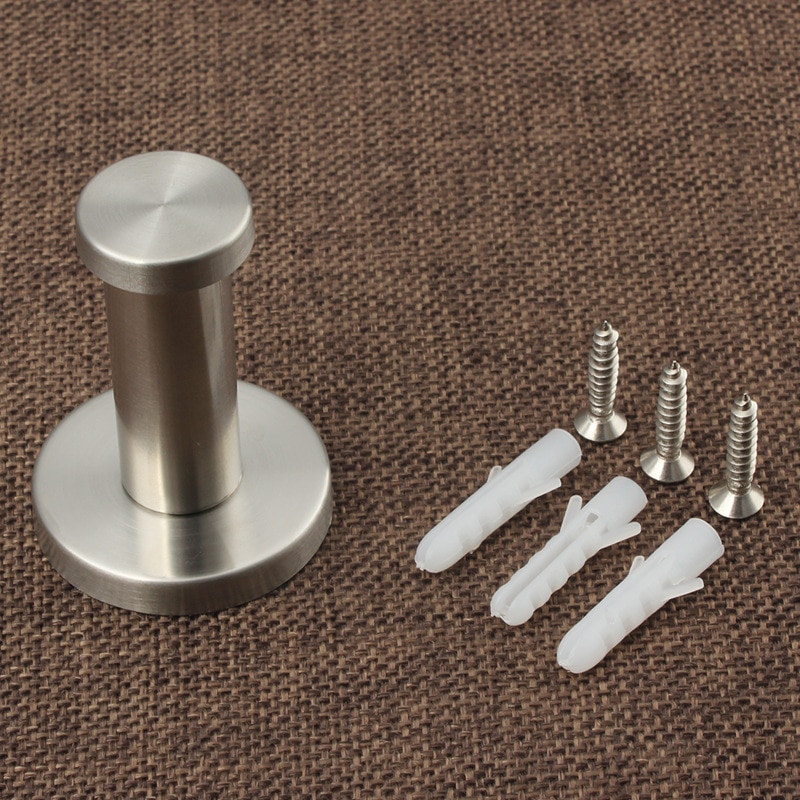 6Pcs/set Clothes Robe Hooks Stainless Steel Bathroom Door Hanger Hook for Towels Bag Wall Mounted Coat Hanger with Screws