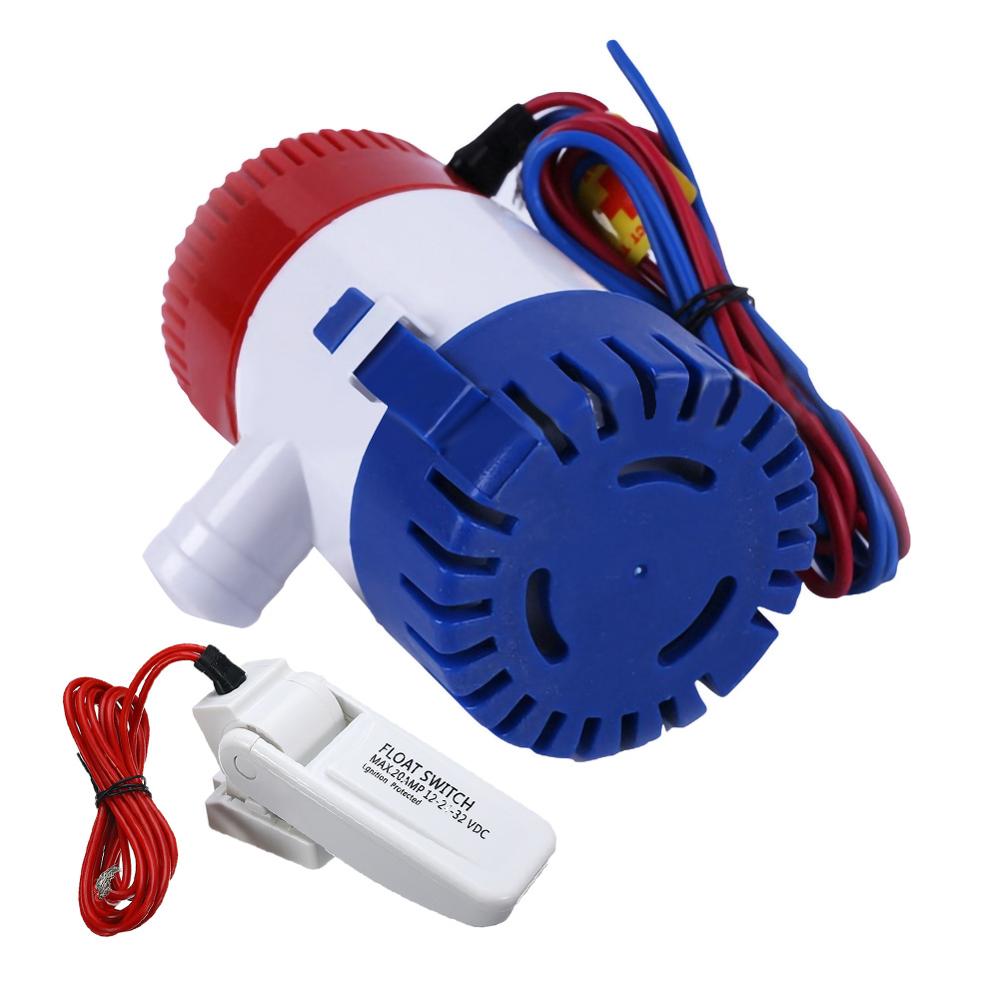 Boat Automatic Control Switch Combination Set 1100GPH 12V Electric Marine Submersible Bilge Sump Water Pump With Switch