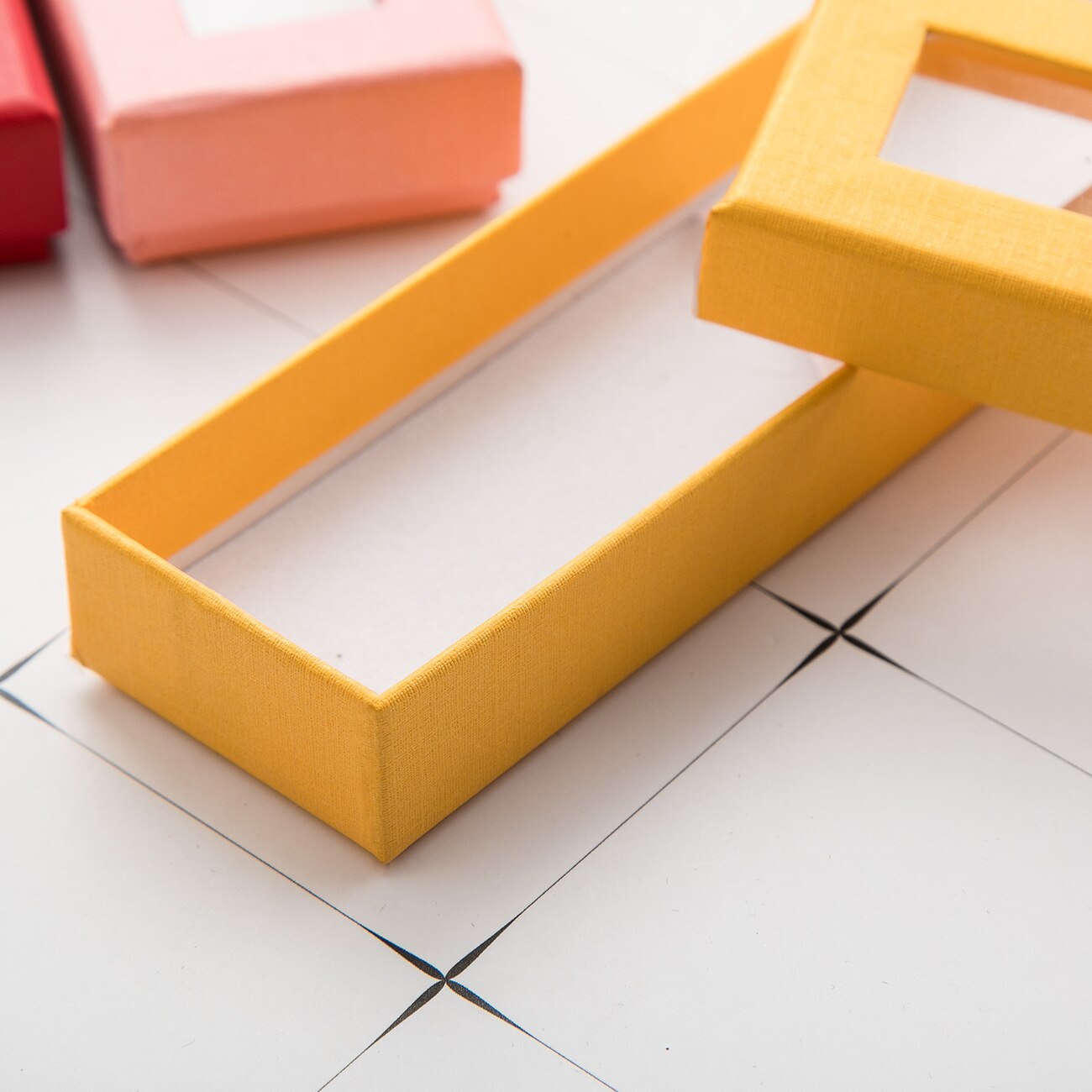 10pcs/set Pen Box Transparent Window Pen Box Paper Packaging Metal Pen Box