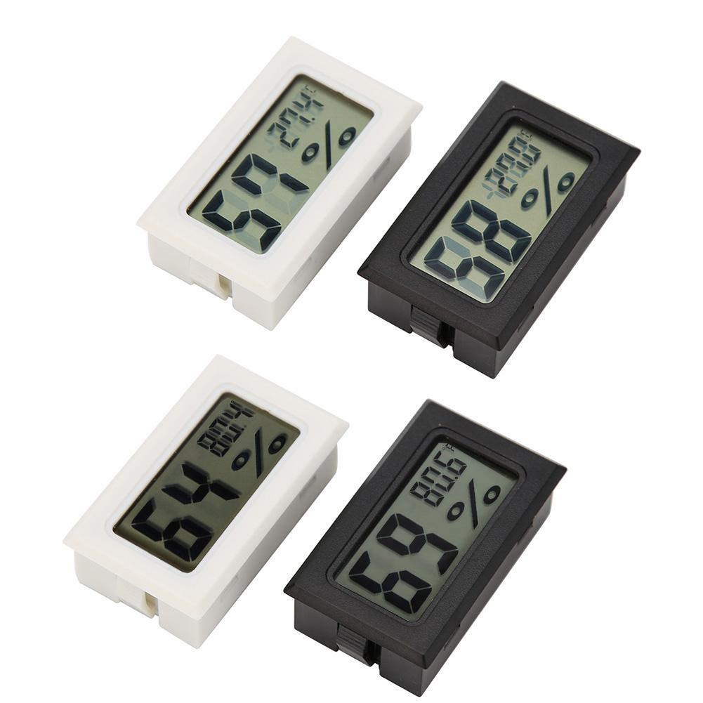 Mini vejrstation digital lcd temperatur fugtighedsmåler abs termometer hygrometer indendørs stuetemperatur sensor